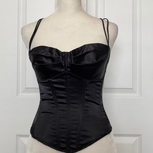 vintage Shirley of Hollywood satin corset top